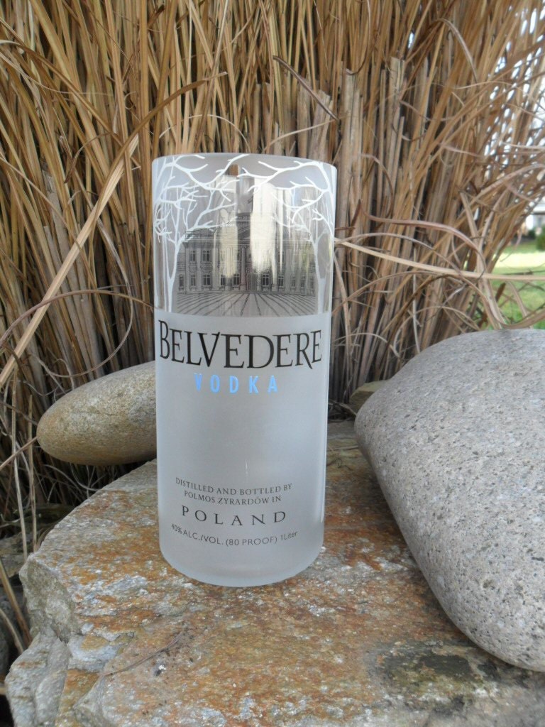 Recycled Belvedere Vodka Glass Tumbler by BottleCrafters on Etsy