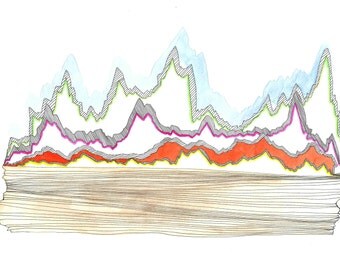 A History of Growth - original ink and watercolor drawing