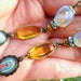 Our Lady of Guadalupe Vintage Repurposed Religious Earrings Assemblage Altered Upcycled Jewelry OOAK Opalescent Foil Glass Beads