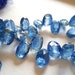 FULL STRAND Blue Kyanite Rectangular Oval Faceted Briolette Beads - 8 to 10mm - 105 Carats - Top Quality