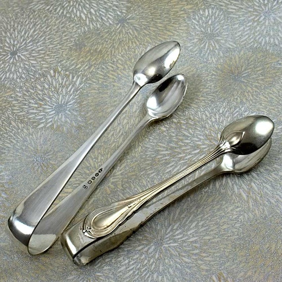 2 Vintage Sugar Tongs Silver plate EPNS English
