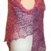 Purple Rosa hand knitted lace shawl