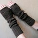 ON SALE 40% Hand knitted Women Fingerless Gloves Dark brown/green