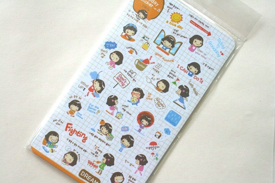 etsy holiday korean sticker set korean stationery 10