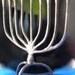 Vintage Judaica Chanukah Metal Menorah 20th Century Beautiful Candle Holder