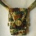 Cell Phone Shoulder Purse-Crochet Eathtones with Bamboo/Wood Bead Accents