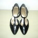 sale // vintage black t-strap shoes // leather fashion size 8.5 // chunky heel mary jane