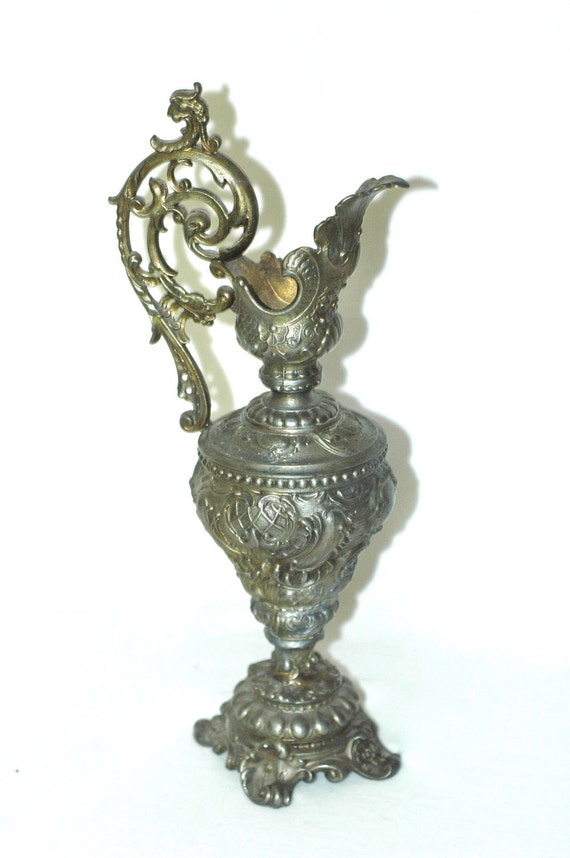 Vintage Ornate Metal Vase/Pitcher