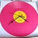 The Rolling Stones Record CLOCK from a recycled PINK vinyl 12" record "Miss You". In a box.