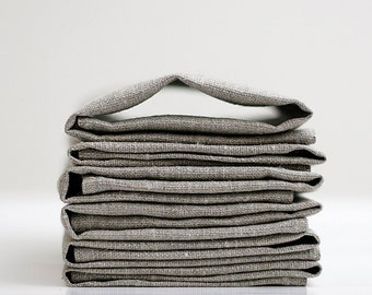 Linen napkin set of 6 - grey - 12x12 inch size, cloth napkins, wedding table linens, wedding napkins, cocktail napkins 0241