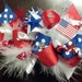 4th of July Funky Loopy Patriotic Hair Bow with Feathers by Ideal Bows