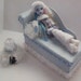 Furniture for Monster High Dolls Handmade Chaise Lounge Bed for Abbey Bominable with Bolster Pillow Igloo Table and Working Lamp