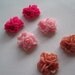 Resin Flower Cabochons / 6 pcs Pinks Resin Flowers / Triple Bloom Cabochons 16mm x 16mm