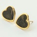 ON SALE: Heart stud Earrings - Gold and black heart Small Stud Earrings, Small gold post earrings