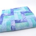 Baby Boy Quilt, Crib or Cot Blanket, Fabric Wall Hanging in Hand Dyed Light Blue, Aqua and Periwinkle Cotton