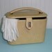 Vintage Leather Cosmetic Train Case, Small Suitcase - Vintage Travel Trailer Decor
