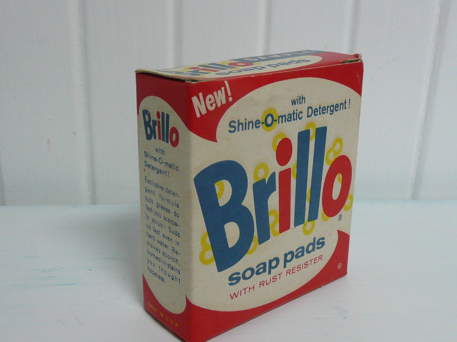 Small 1960s Brillo Soap Pad Sample Size Box with Original