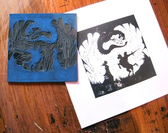 St George Saves the Princess - Silhouette Print