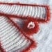 Crochet Scarf for Little Girl White with Red Fun Fur Trim