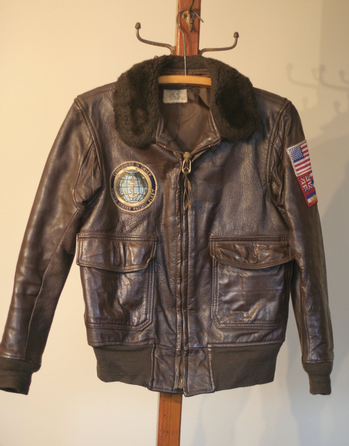 vintage airforce g1 leather bomber flight jacket by TomTomVintage