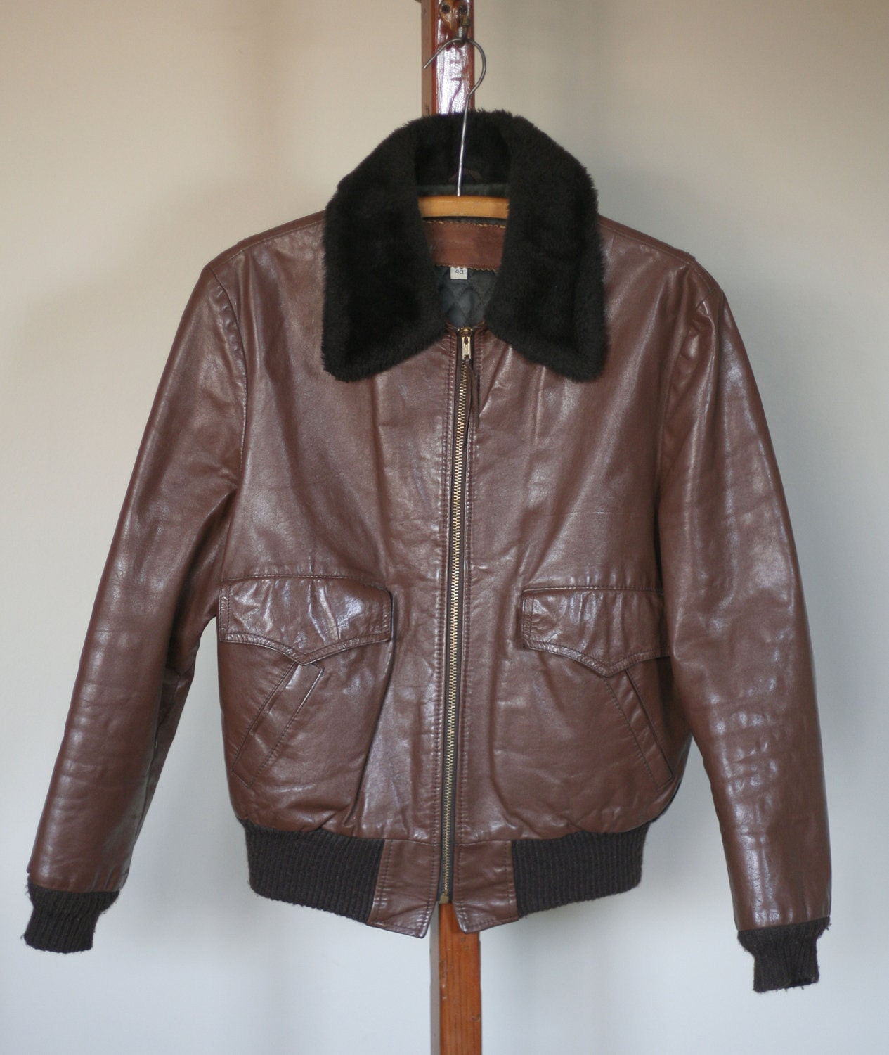 vintage leather bomber jacket by william barry