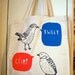 bird canvas tote bag