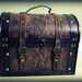 Large Distressed Leather Treasure Trunk Baby Infant Photo Prop 15"long x 10.5"deep x 18" tall