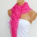 Latest Fashion filet knit pink women scarf, ruffle design, unique gift for women, spring trends 2012