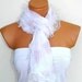 Womens shawl, scarves. white Frilly, fancy flower pattern sim. wedding,bridal,authentic, romantic, elegant