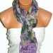 purple Lilac Multicolor Scarf. Turkish Fabric Fringed Guipure Scarf ..bandana,headband,wedding,bridal,authentic, romantic, elegant,