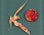 Gilded Sea Gull Design on Glass Tile