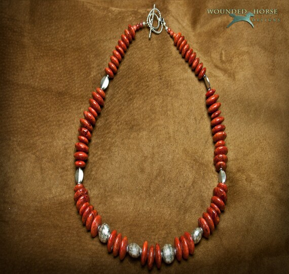 Coral And Wrapped Velvet Necklace main image 1