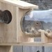 Squirrel Feeder of Solid Cedar with vintage gallon jar