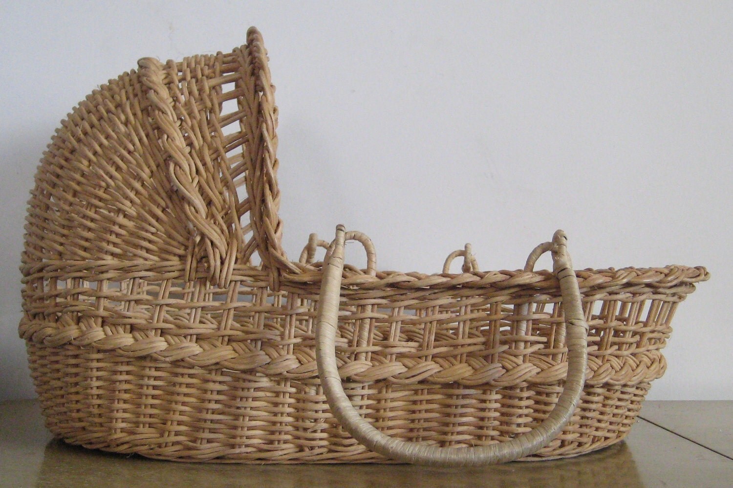 Brown Wicker Bassinet