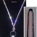 2 TONE Bling Rhinestone Crystal Neck Lanyard to hold ID name badge, eyeglass, key chain holder