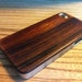 IPHONE 5/5s CASE hand polished exotic bois de rose back ,real wood ,sharp metal looking silver edge edge