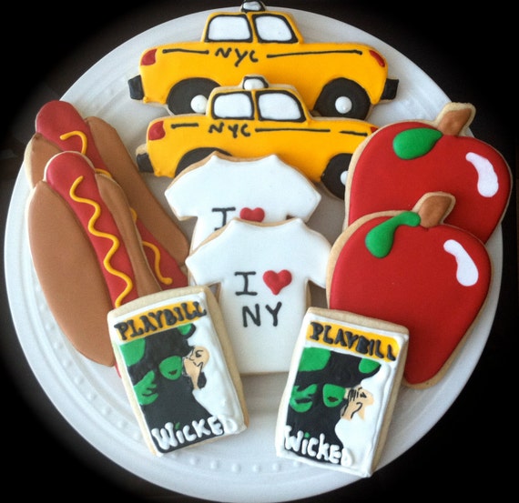 Items similar to Decorated New York City Cookies I Heart