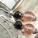 Silver Earrings - Beaded Earrings - Pink Black Glass Earrings - Sterling Silver - Grace of Eden