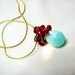 RESERVED for Kavitha Peruvian blue opal necklace Pink tourmaline necklace Gold chain Feminine gemstone beaded jewelry