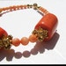 Elegant coral bracelet Orange beaded bracelet 24K gold vermeil jewelry Natural semi precious stone jewelry for women