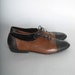 Vtg Oxford leather lace up brown black Etienne Aigner women shoes size 9 N