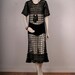 Vintage crochet dress black knitted women size S or M small medium