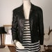 Leather jacket black vintage women cropped size M medium