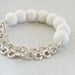 White bracelet, felted bracelet, original design bracelet, wool