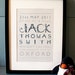 Birth Announcement, Personalized Art Print, Vintage Lettering. 8.5" x 11"