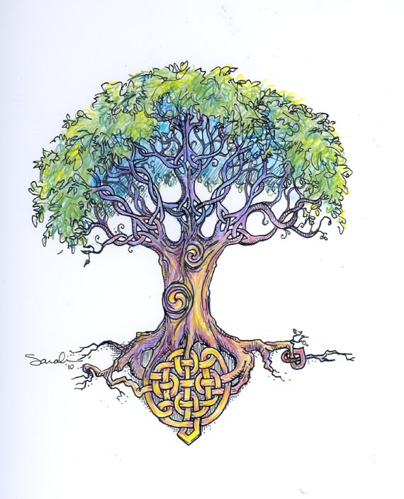Items similar to Celtic tree knots - art print or tattoo art on Etsy