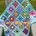 Kaleidoscope crocheted BABY afghan baby blanket 30"x36" kaleidoscope granny squares turquoise (light seafoam) border READY to SHIP