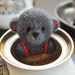 Needle Felted Dark Grey Teddy Bear magnet