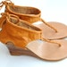 SALE 25% OFF. Size us 6, eur 36,5. APHRODITE Leather wedges / sandals / shoes