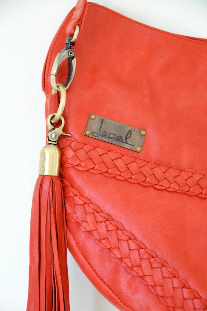 red triangle purse